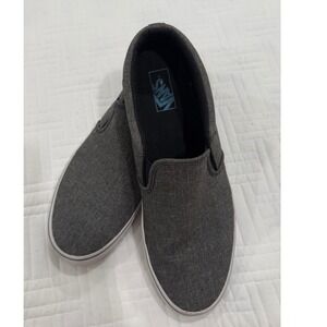Vans Classic Slip-On Charcoal Grey Heathered Textile Skate Shoes Mens 13